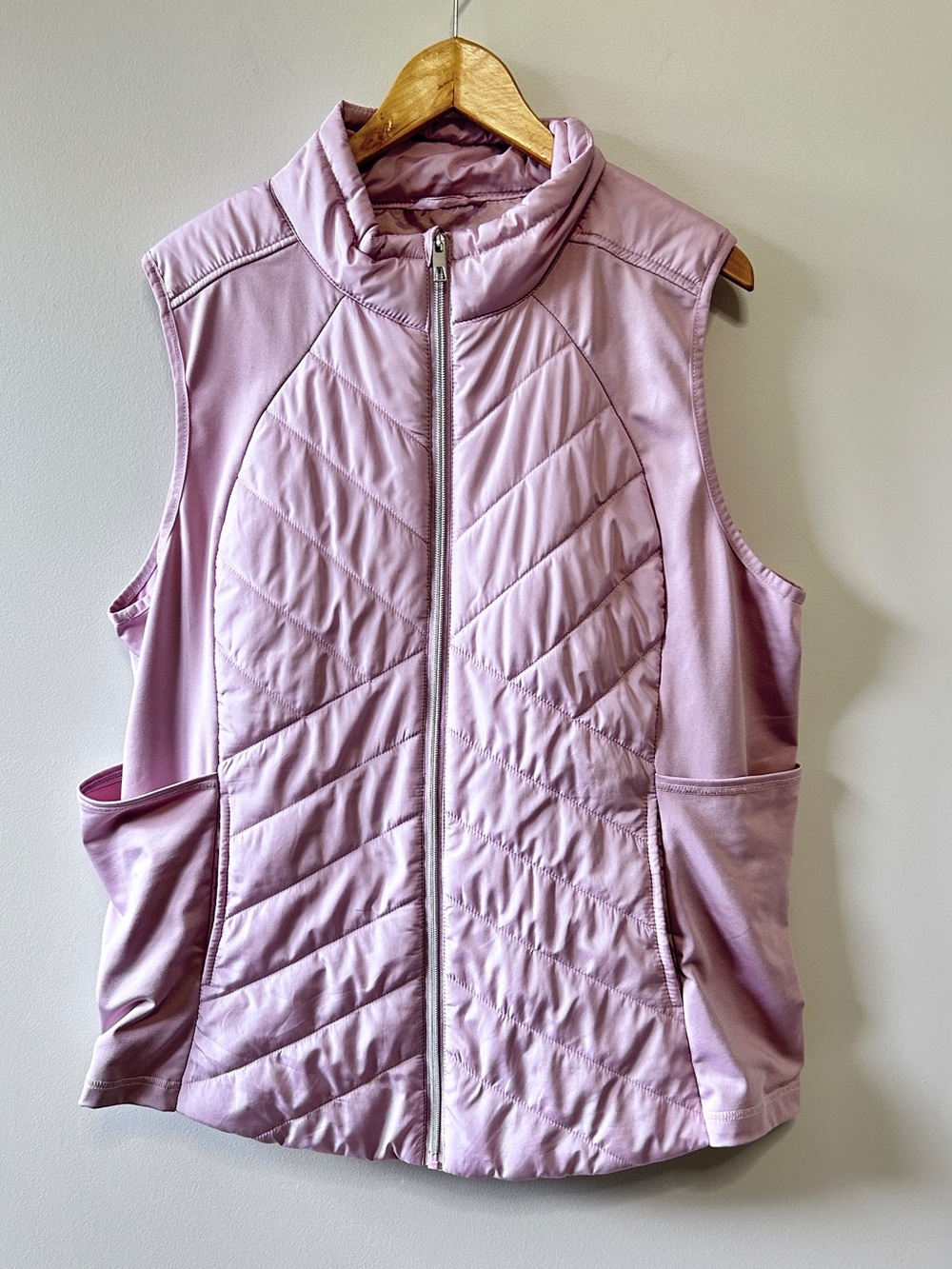 Maurices Women’s XXL Blush Pink Quilted Puffer Vest Stretch Panels layering